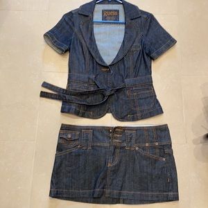 Blazer with mini skirt